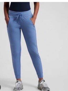 Athleta Trekkie Jogger Blue Lightweight Travel Hiking Pants Sz 6P